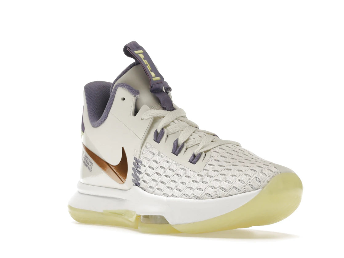 Nike LeBron Witness 5 Summit White Metallic Bronze - vue secondaire A