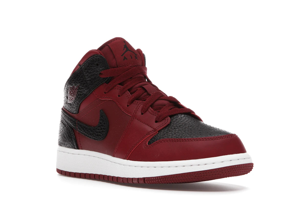 Jordan 1 Mid Team Red Black White (GS) - vue secondaire A