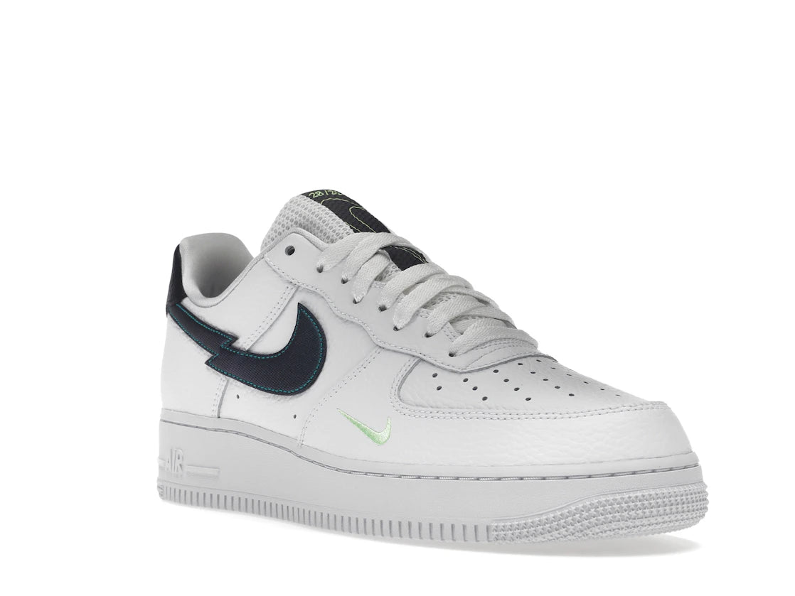 Nike Air Force 1 Low Split Swoosh White Aquamarine - vue secondaire A