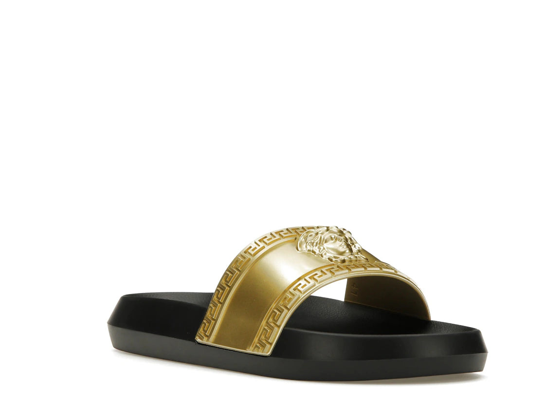 Versace Palazzo Medusa Pool Slide Gold Black - vue secondaire A