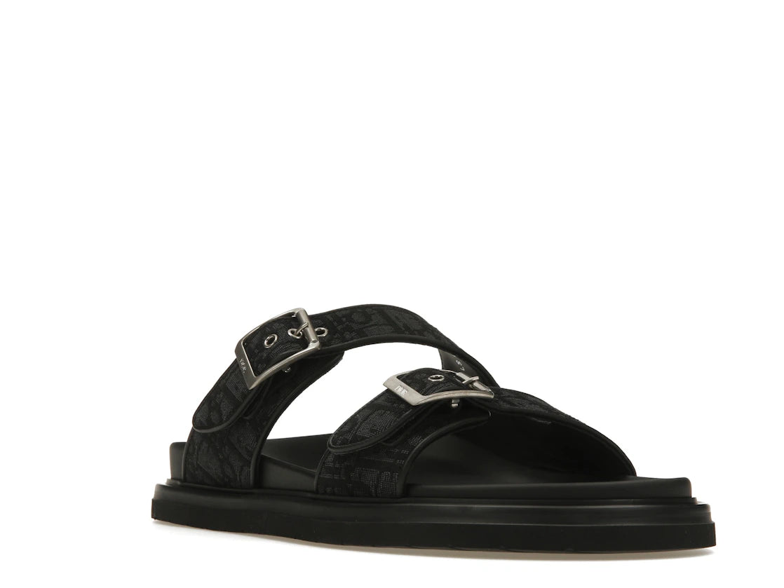 Dior Aqua Sandals Black Oblique Canvas - vue secondaire A