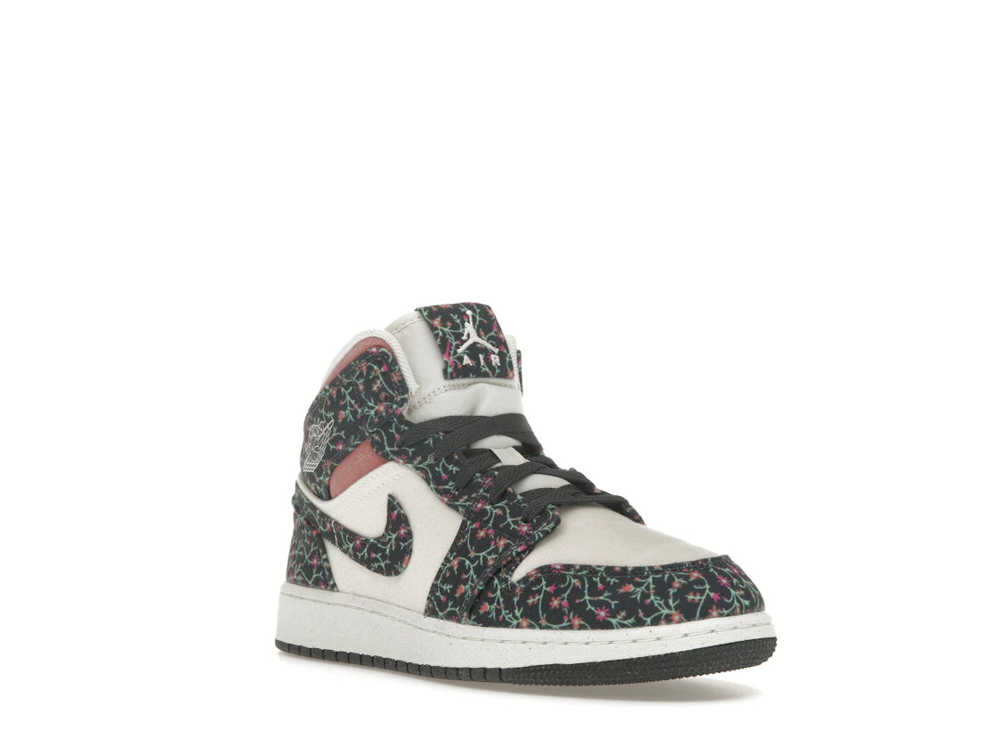 Jordan 1 Mid SE Floral (GS) - vue secondaire A