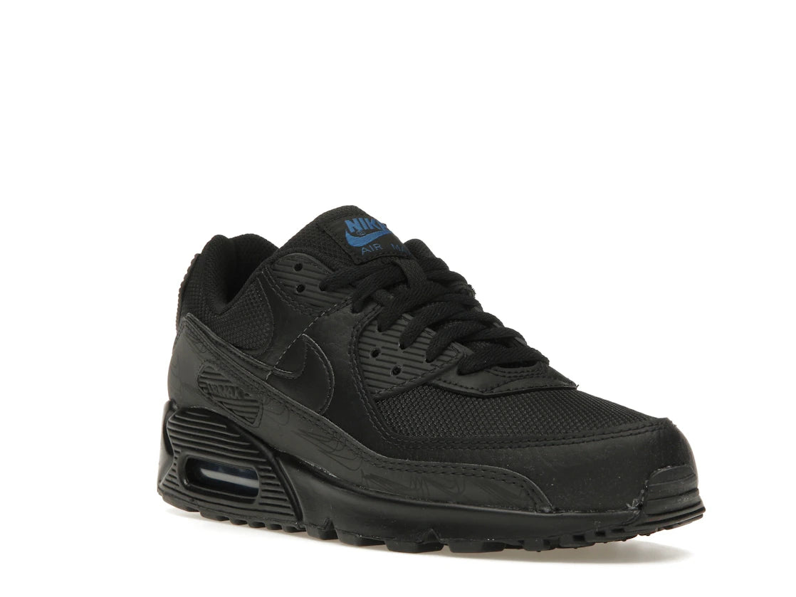 Nike Air Max 90 Black Blue Reflective - vue secondaire A