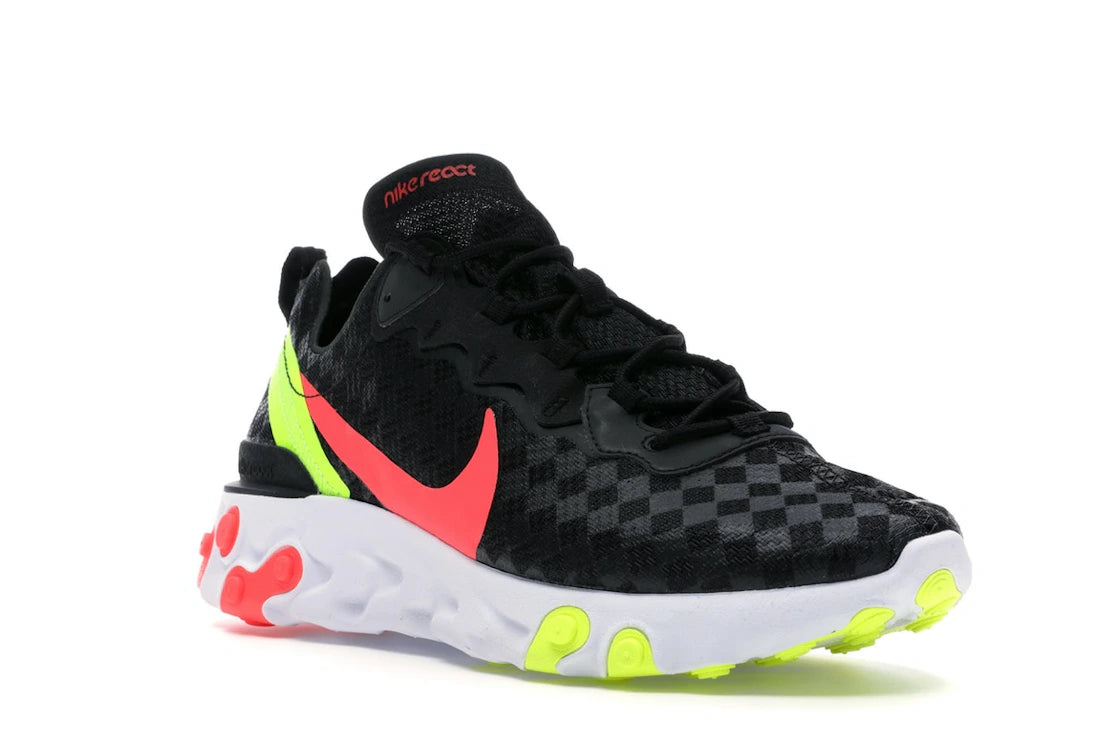 Nike React Element 55 Black Crimson Volt - vue secondaire A