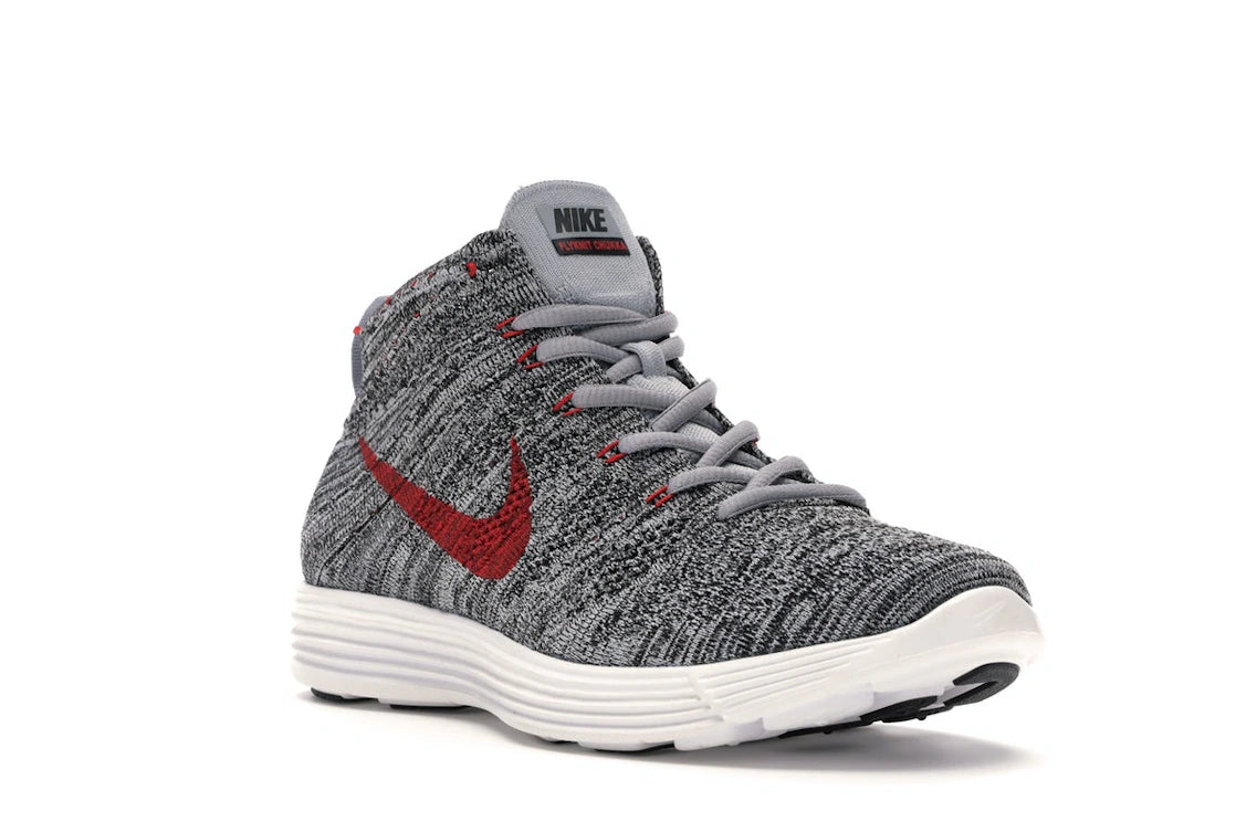 Nike Lunar Flyknit Chukka Wolf Grey Red - vue secondaire A