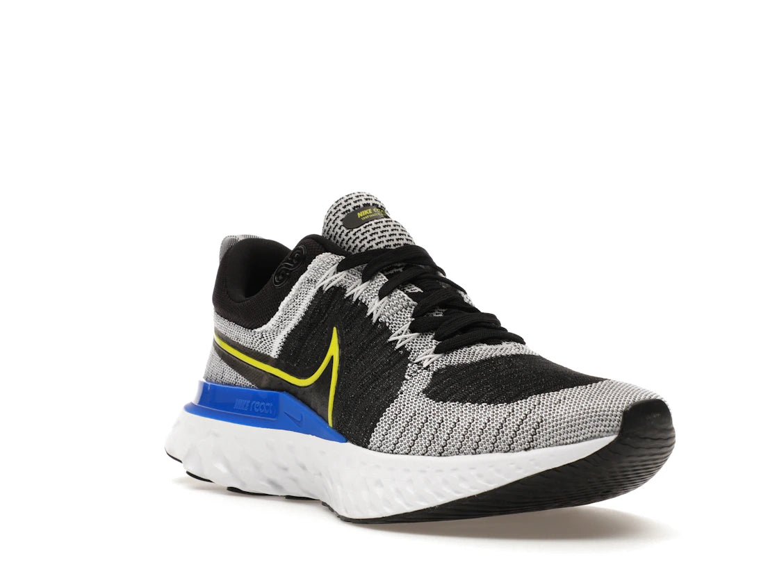 Nike React Infinity Run Flyknit 2 Black White Racer Blue Cyber - vue secondaire A
