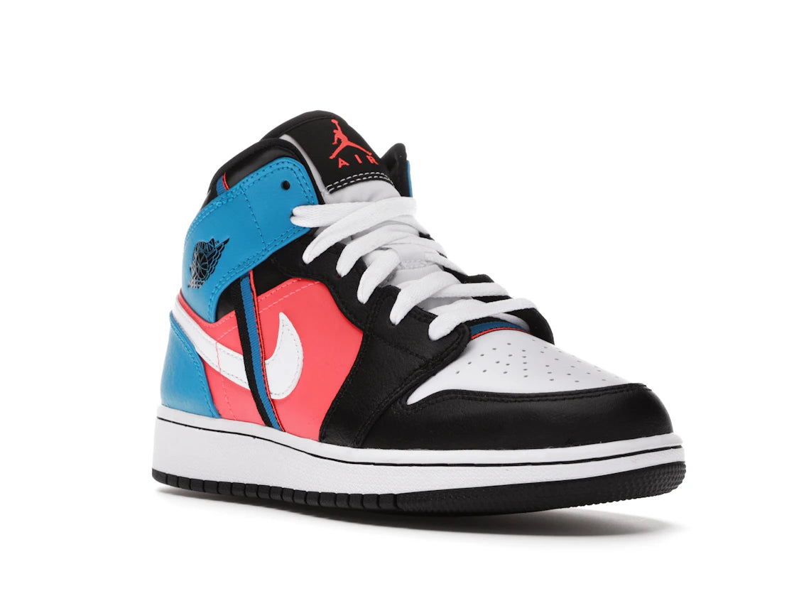 Jordan 1 Mid Tri Color Ribbons (GS) - vue secondaire A