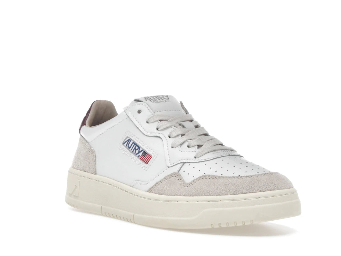 Autry Medalist Leather Low White Burgundy (Women's) - vue secondaire A