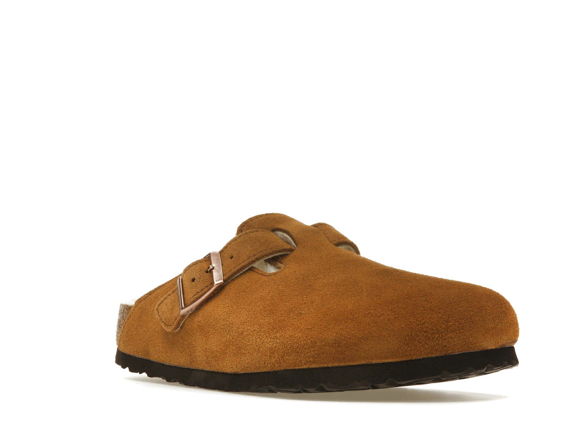 Birkenstock Boston Shearling Suede Leather Mink - vue secondaire A
