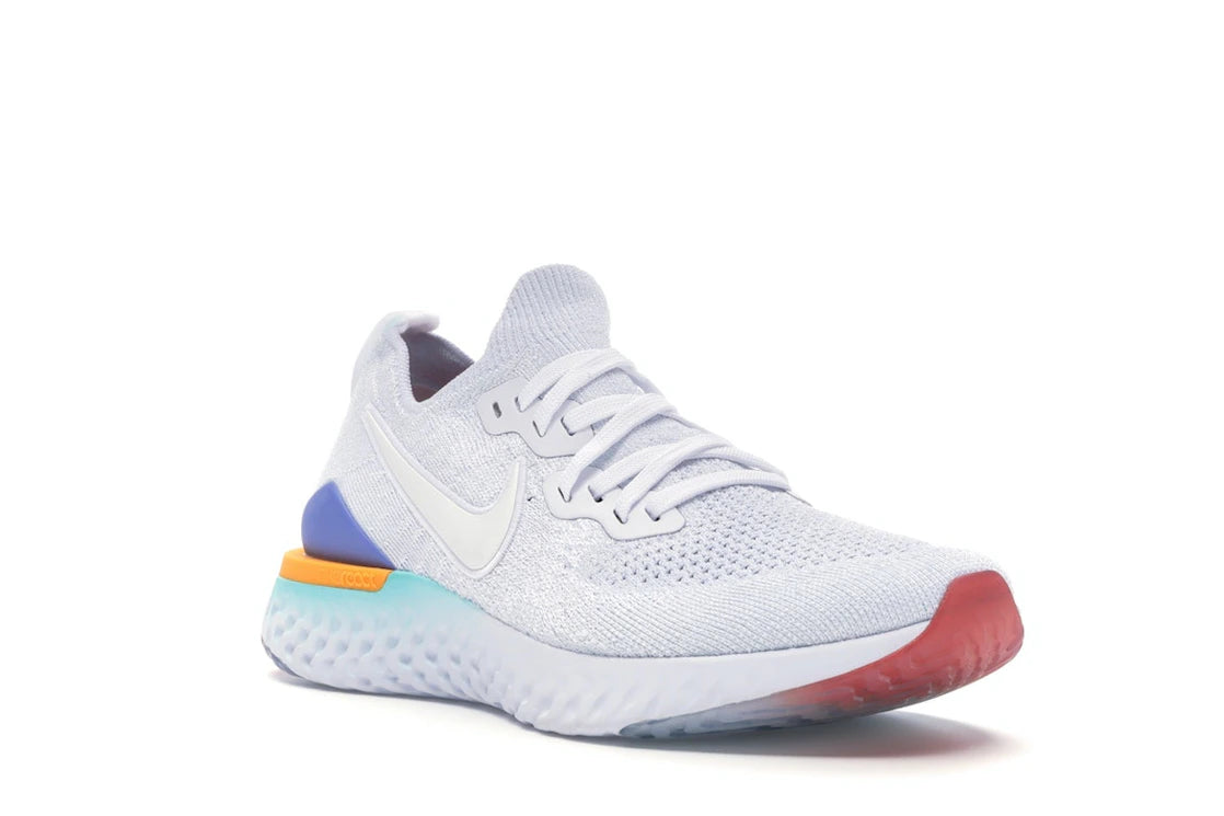 Nike Epic React Flyknit 2 White Hyper Jade Ember Glow (Women's) - vue secondaire A