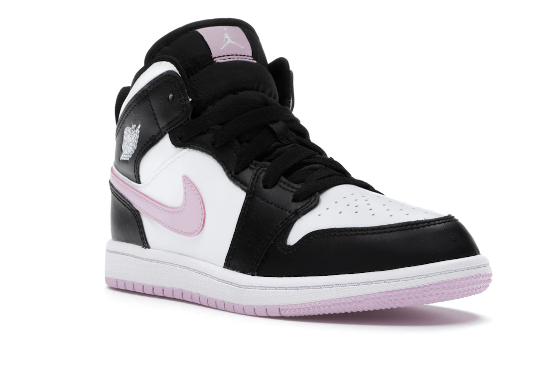 Jordan 1 Mid White Black Light Arctic Pink (PS) - vue secondaire A