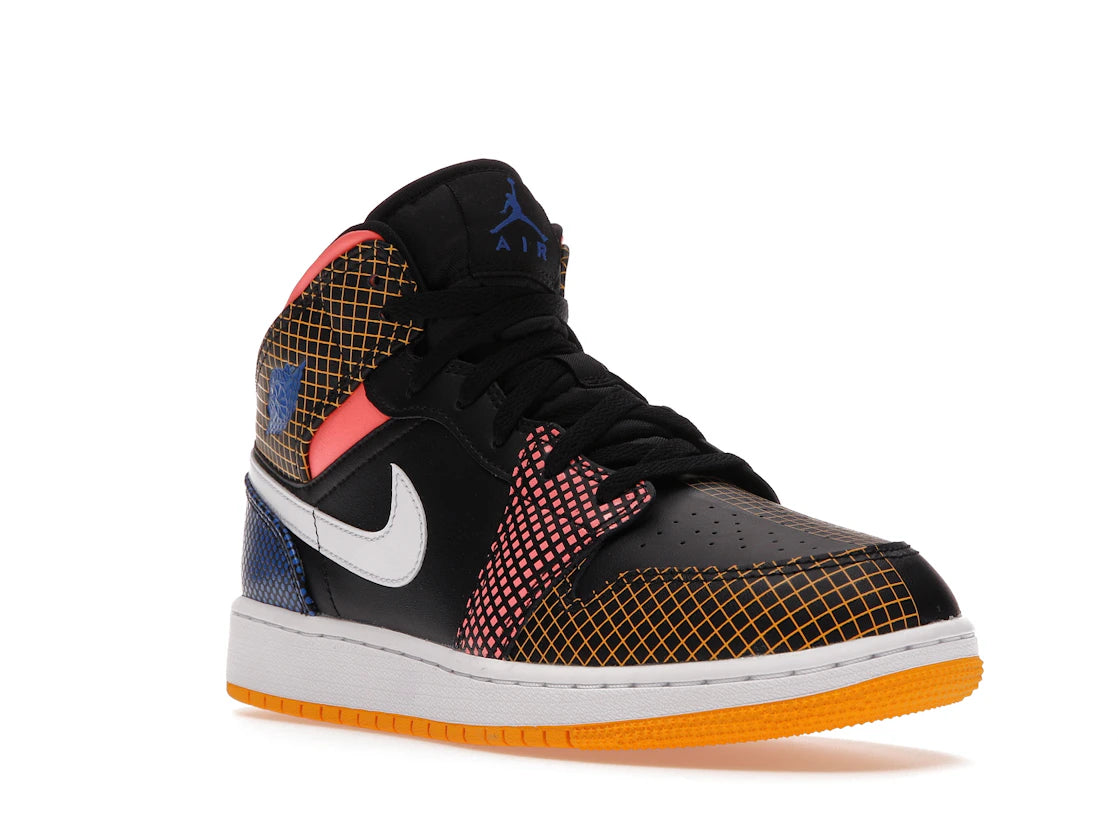 Jordan 1 Mid MMD Multi-Color Grid (GS) - vue secondaire A