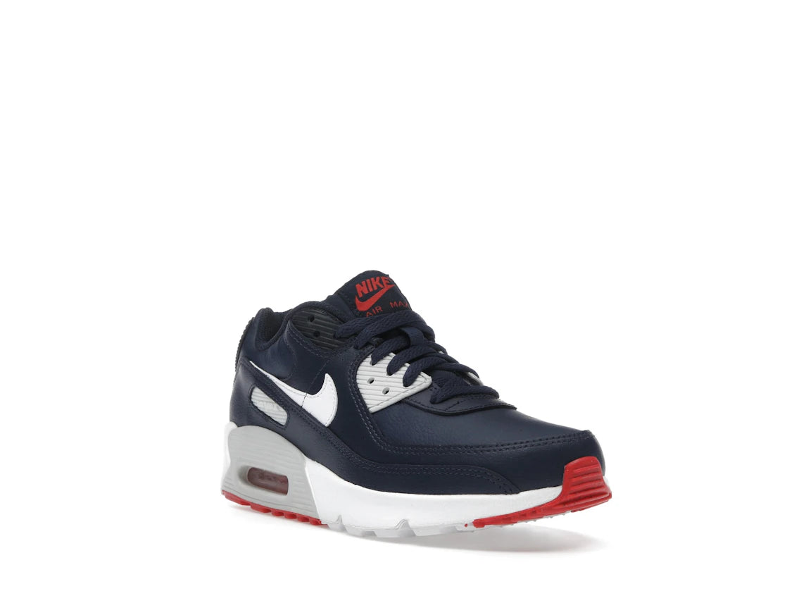 Nike Air Max 90 Leather Obsidian Track Red (GS) - vue secondaire A