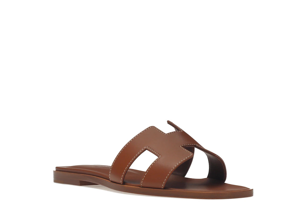 Hermes Oran Sandal Gold Box Calfskin Leather - vue secondaire A