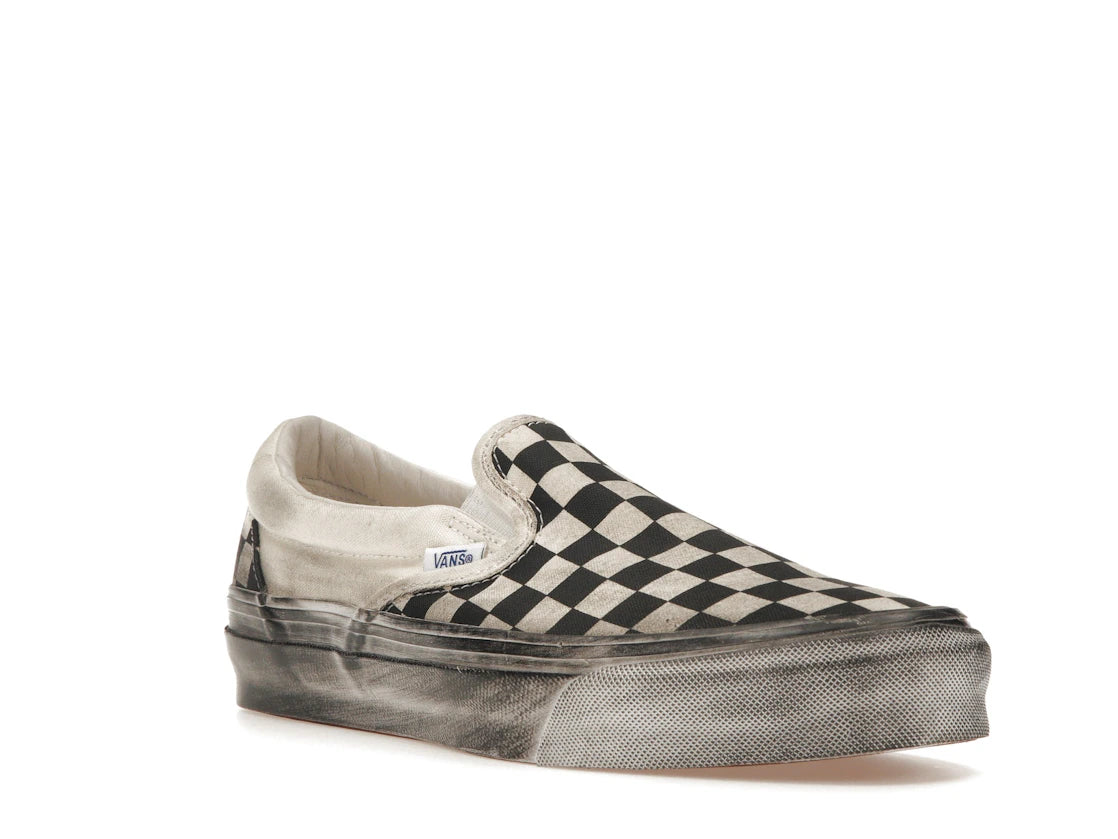 Vans Vault UA OG Classic Slip-On LX Stressed Black Checkerboard - vue secondaire A