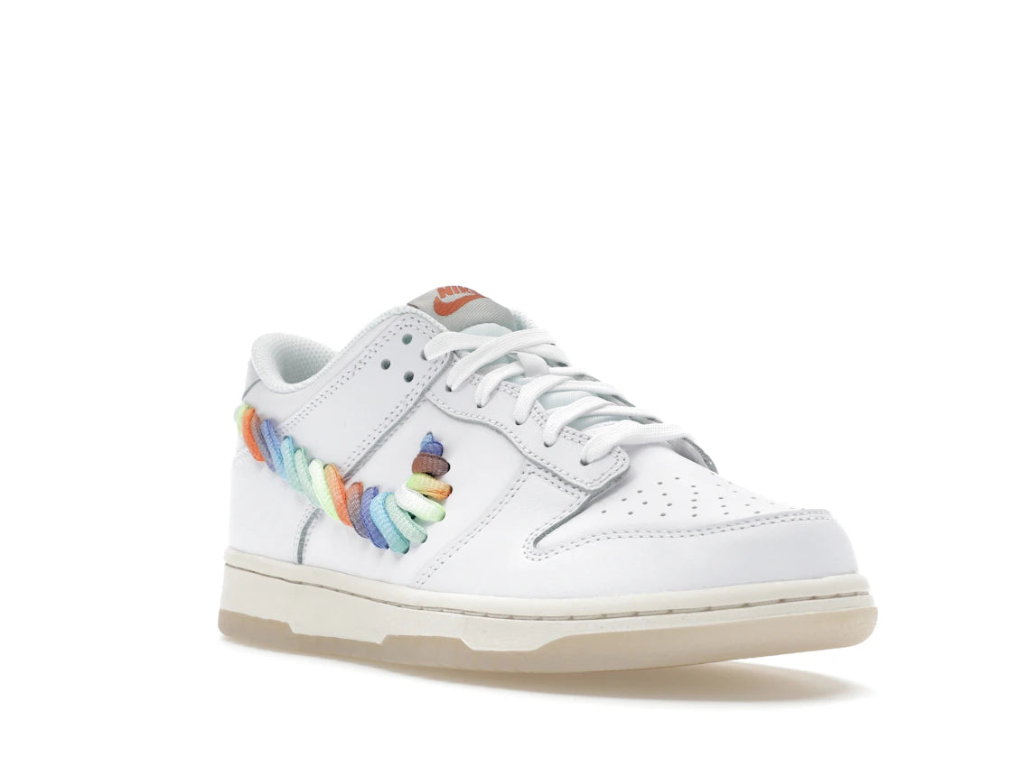 Nike Dunk Low SE Rainbow Lace Swoosh White (GS) - vue secondaire A