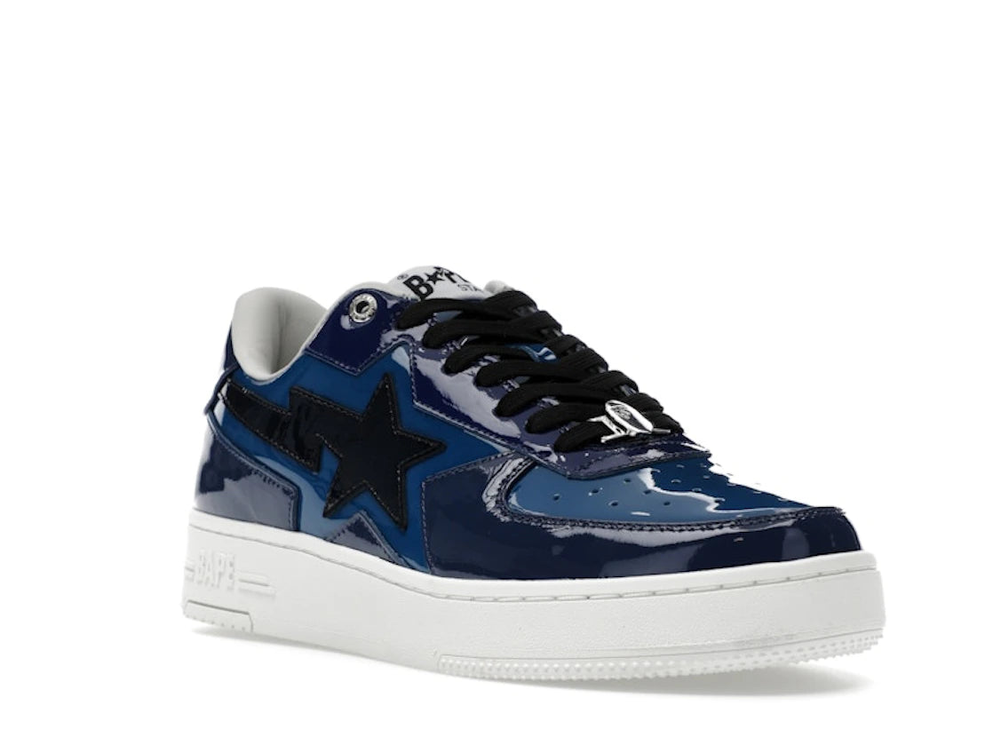 A Bathing Ape Bape Sta Icon Low Navy Blue Patent - vue secondaire A