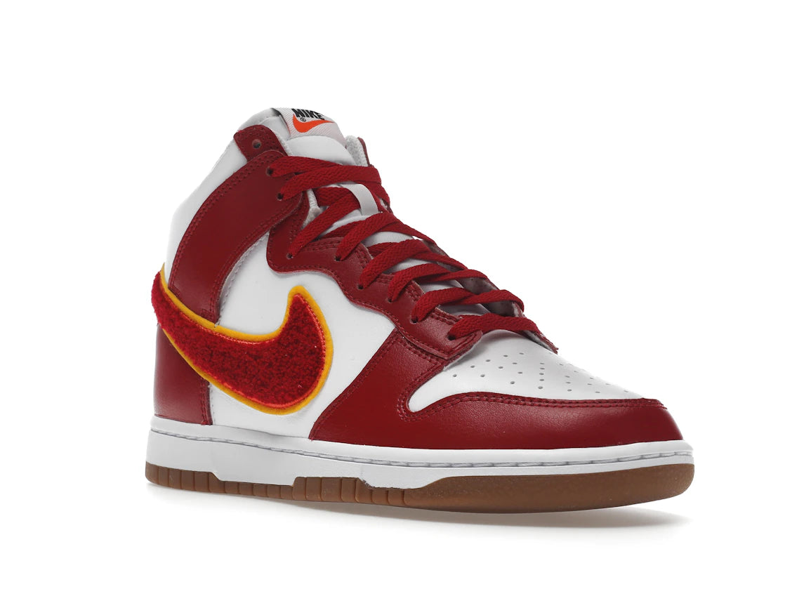 Nike Dunk High Chenille Swoosh White Gym Red - vue secondaire A