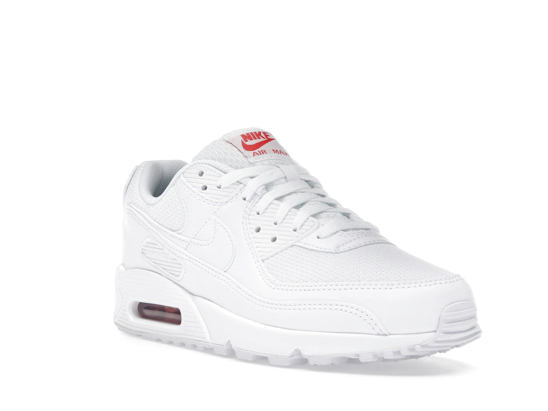 Nike Air Max 90 Weiß Hellkarmesinrot - vue secondaire A