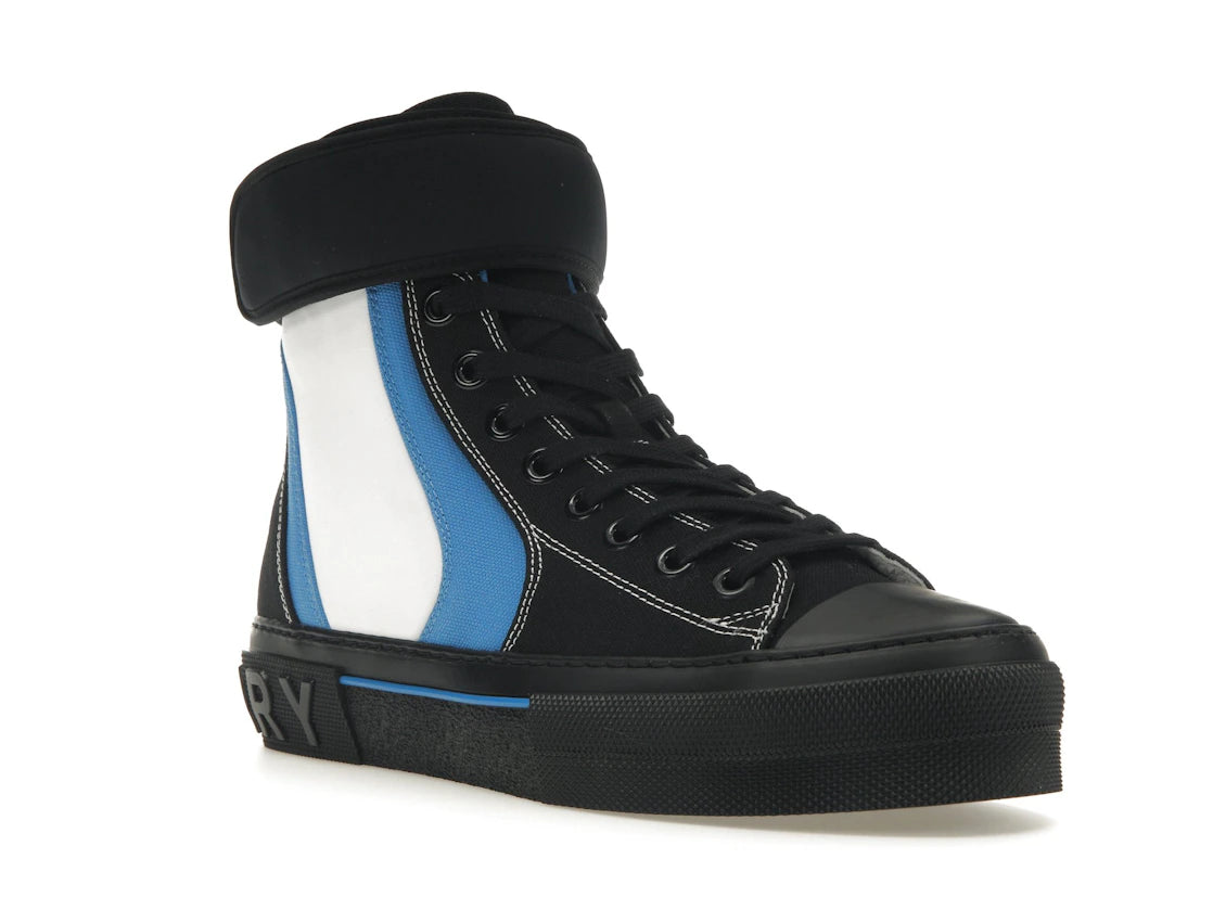 Burberry Sub High-Top Laced-Up Trainer Black Blue White - vue secondaire A