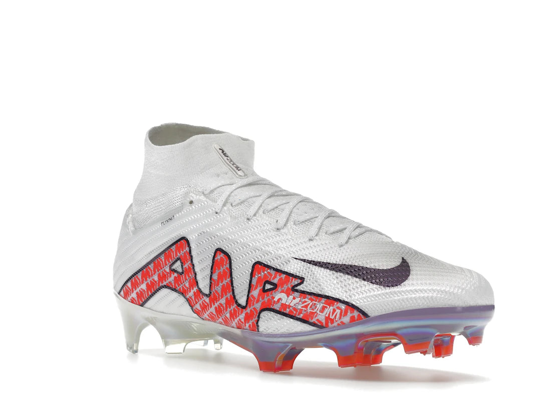 Nike Zoom Mercurial Superfly 9 Elite FG White Bright Crimson - vue secondaire A