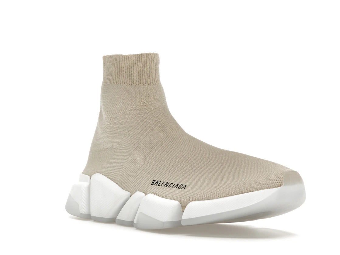 Balenciaga Speed 2.0 Recycled Sole Transparent Sole Beige - vue secondaire A