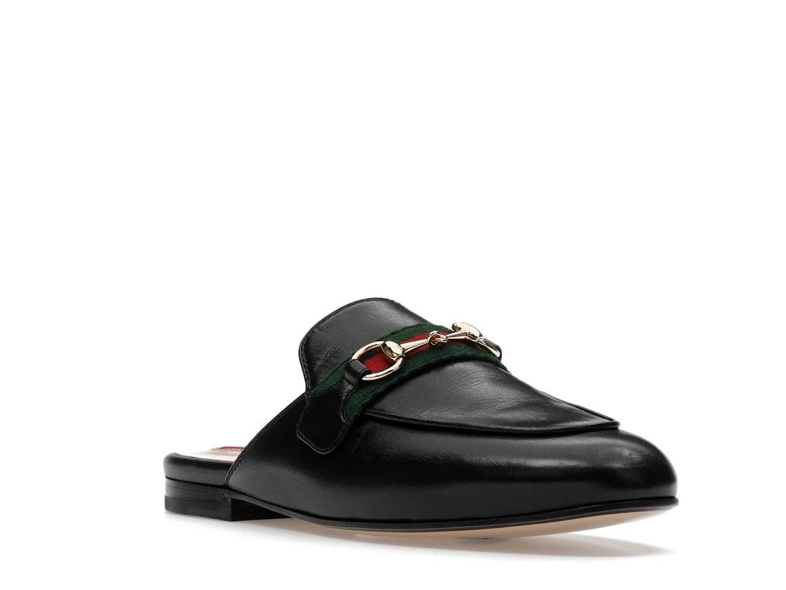 Gucci Princetown Slipper Black Web Leather - vue secondaire A