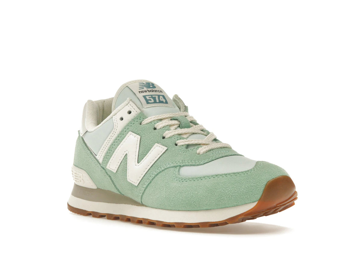 New Balance 574 Turquoise Green White Gum - vue secondaire A