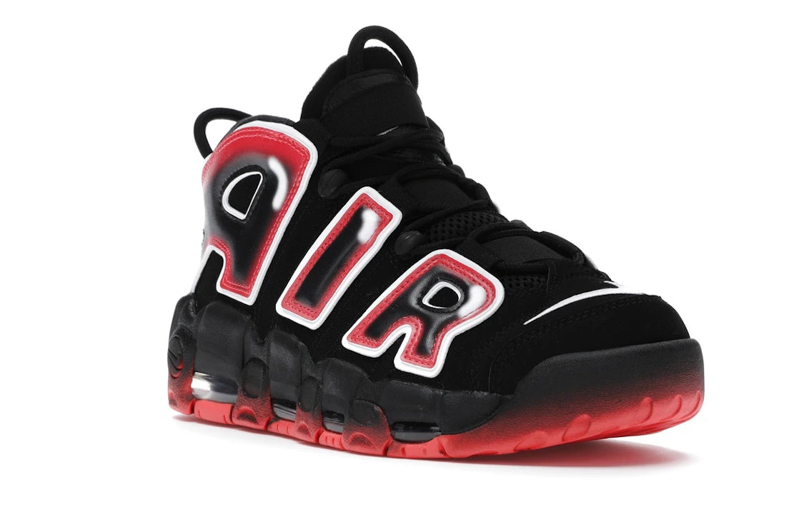 Nike Air More Uptempo Black White Laser Crimson - vue secondaire A