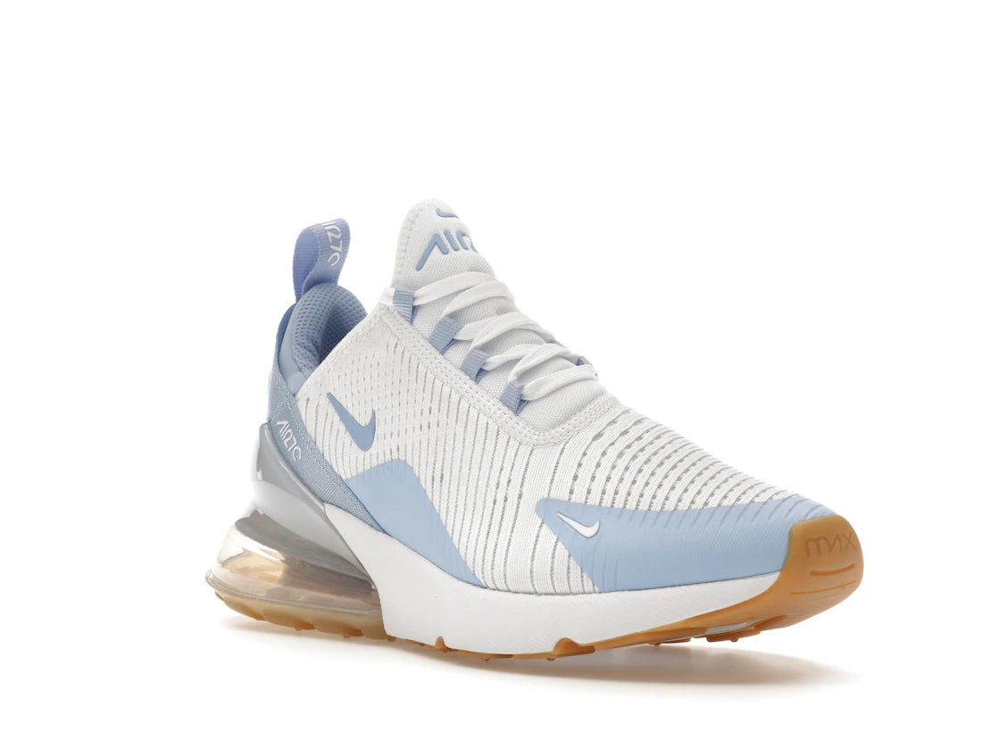 Nike Air Max 270 White Blue Tint Gum Light Brown Aluminum (Women's) - vue secondaire A