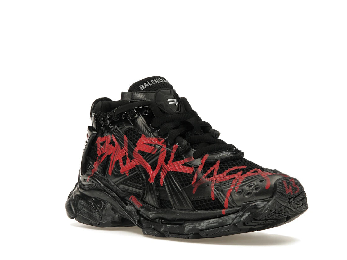Balenciaga Runner Graffiti Black Red - vue secondaire A