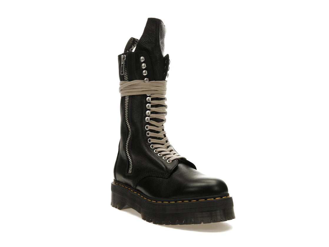 Dr. Martens 1918 Quad Leather Sole Calf Length Boot Rick Owens Black - vue secondaire A