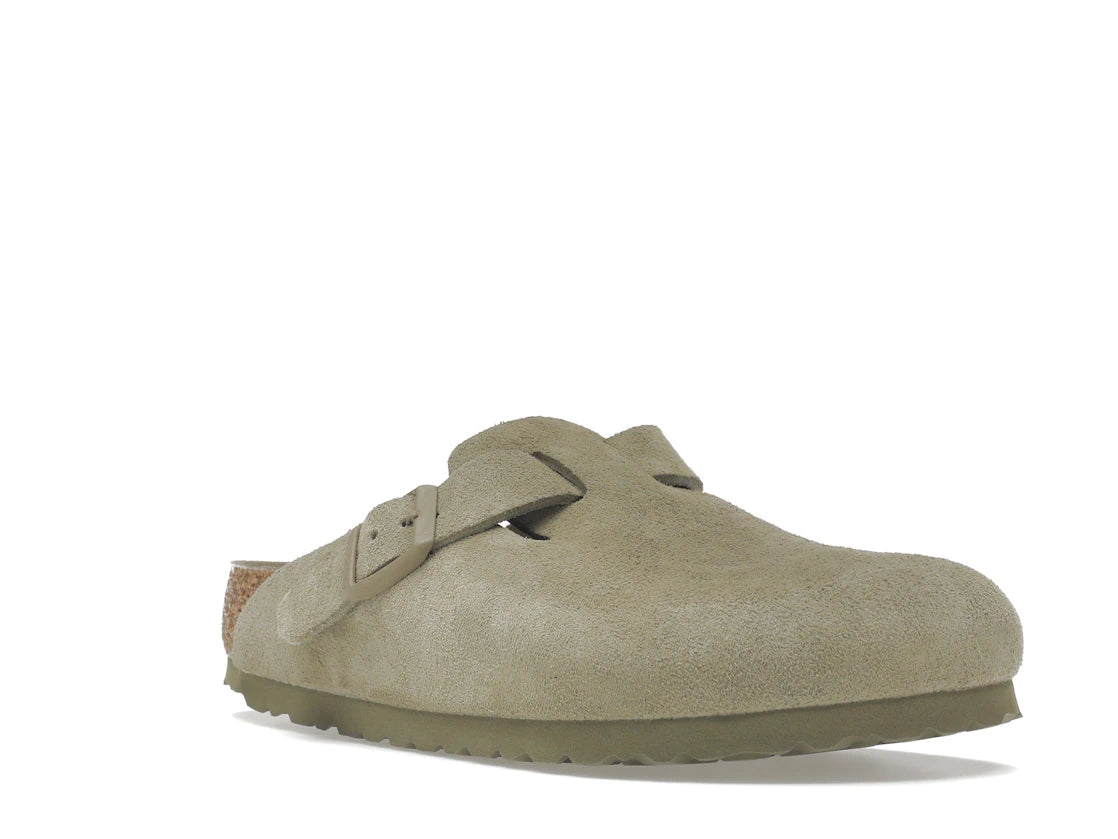 Birkenstock Boston Soft Footbed Suede Faded Khaki - vue secondaire A