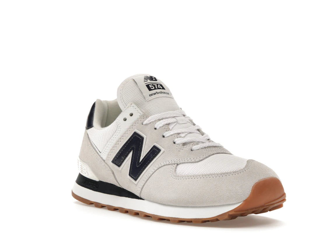 New Balance 574 White Navy Gum - vue secondaire A