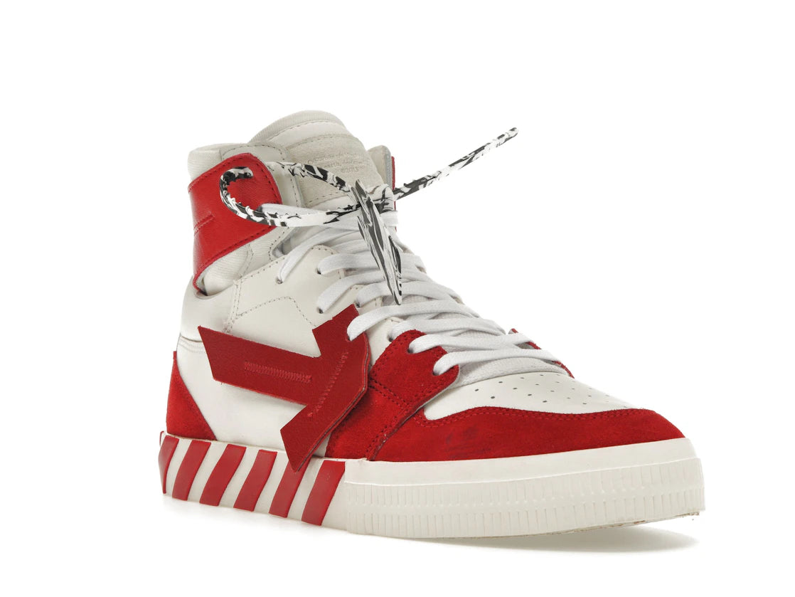 OFF-WHITE Vulcanized Hi Top White Red - vue secondaire A