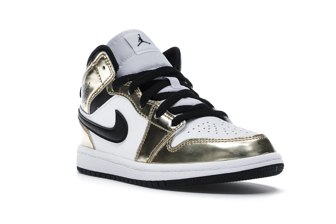 Jordan 1 Mid Metallic Gold Black White (PS) - vue secondaire A