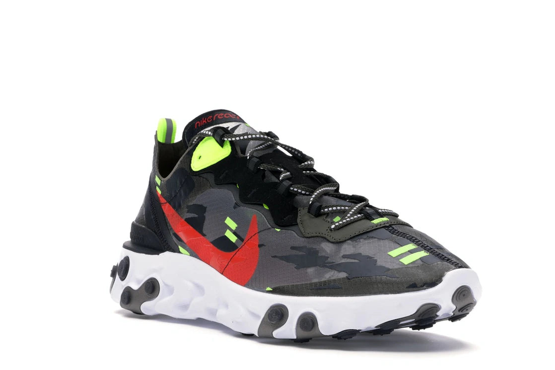Nike React Element 87 Medium Olive Bright Crimson - vue secondaire A