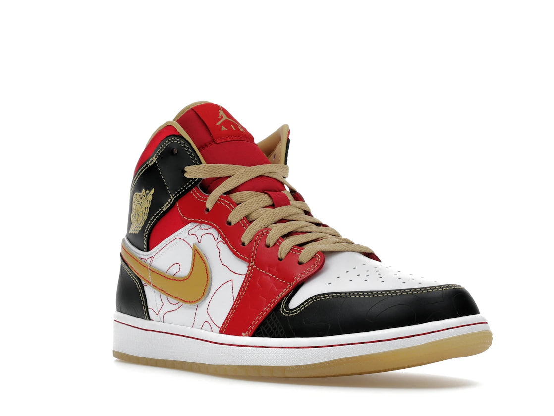 Jordan 1 Mid XQ White Black Sport Red - vue secondaire A