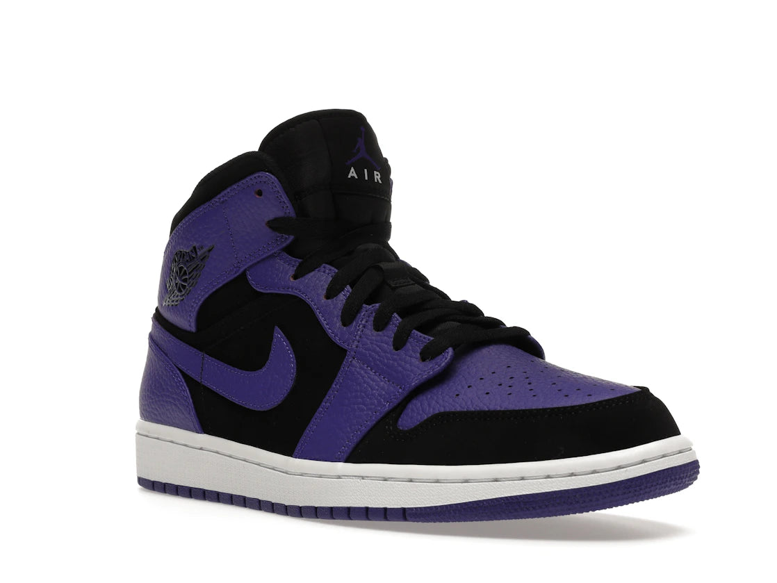 Jordan 1 Mid Black Dark Concord - vue secondaire A