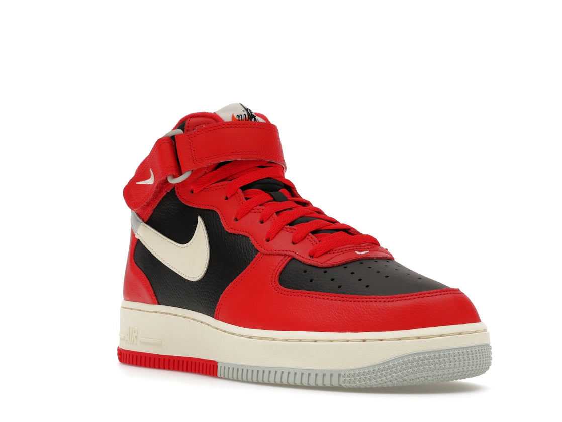 Nike Air Force 1 Mid LV8 Split Black Red - vue secondaire A