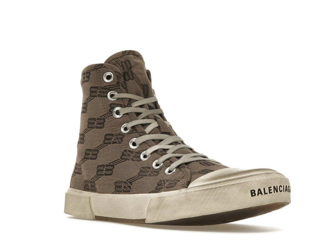 Balenciaga Paris High Top BB Monogram Dark Beige Brown - vue secondaire A