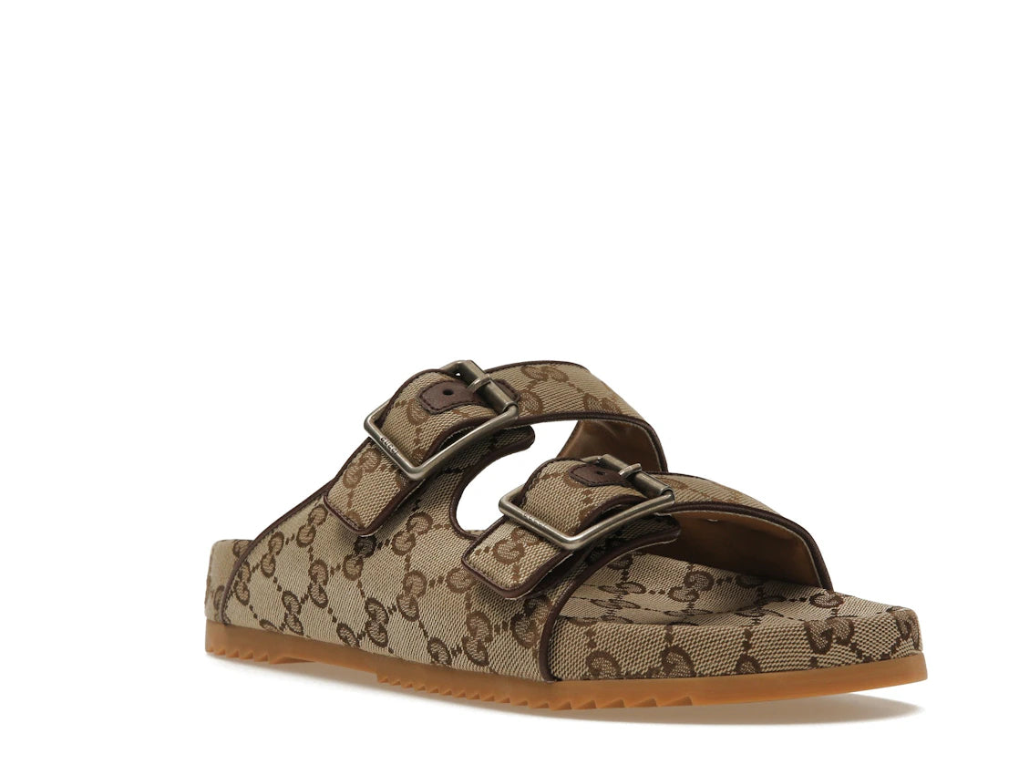Gucci Strap Slide Sandal Beige Canvas - vue secondaire A