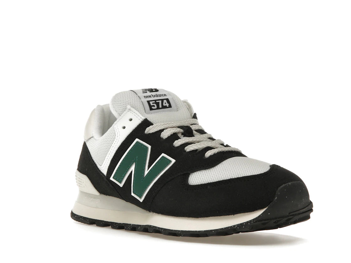 New Balance 574 Black White Marsh Green - vue secondaire A
