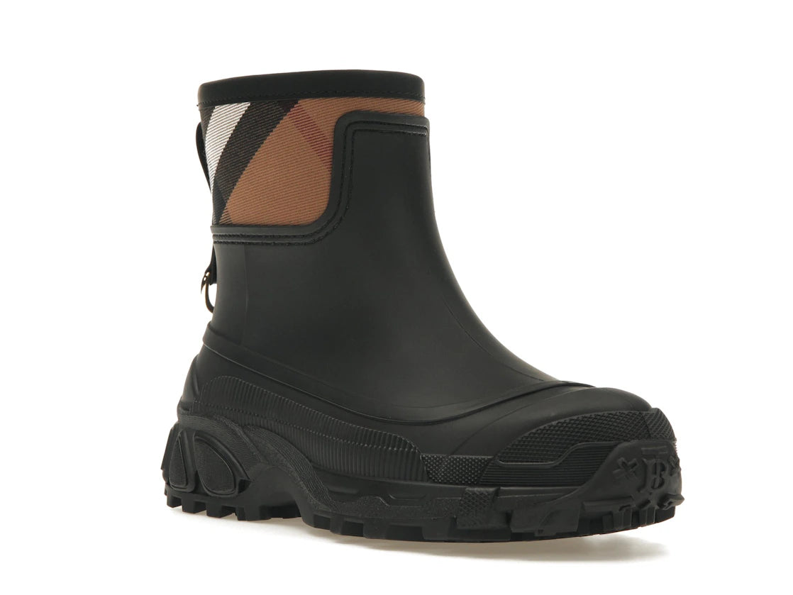 Burberry House Check Rain Boots Black Archive Beige (Women's) - vue secondaire A