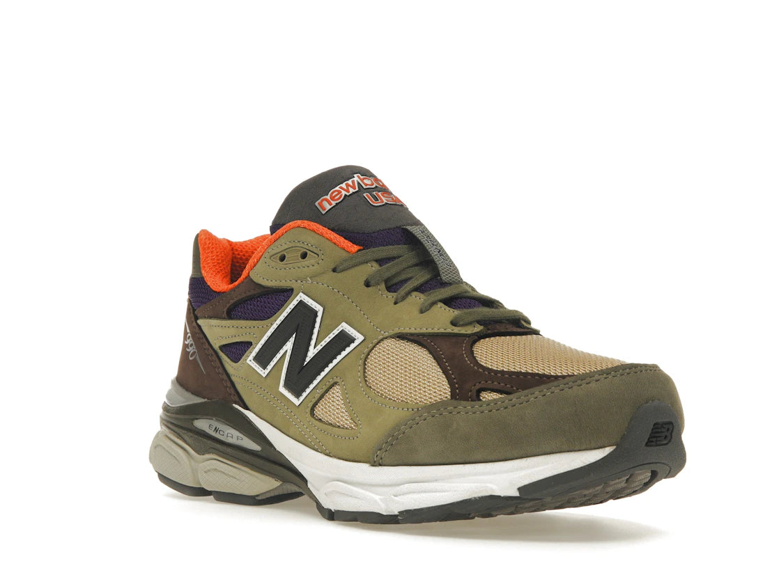 New Balance 990v3 Made in USA Teddy Santis Khaki Orange - vue secondaire A