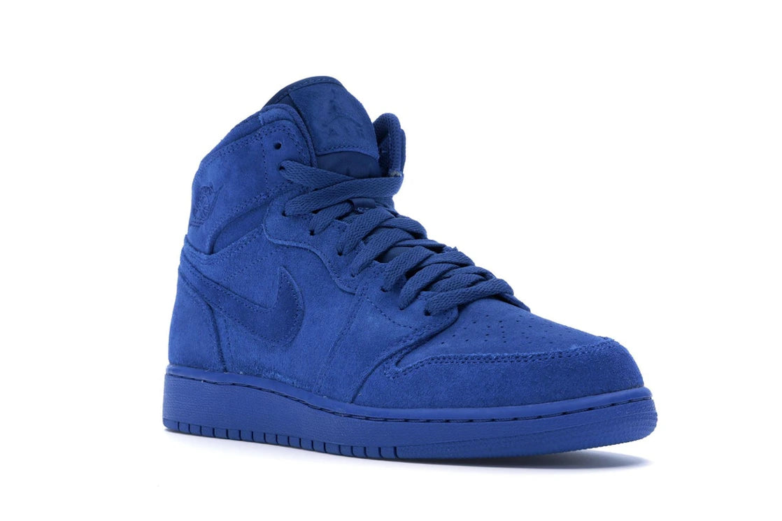 Jordan 1 Retro Blue Suede (GS) - vue secondaire A