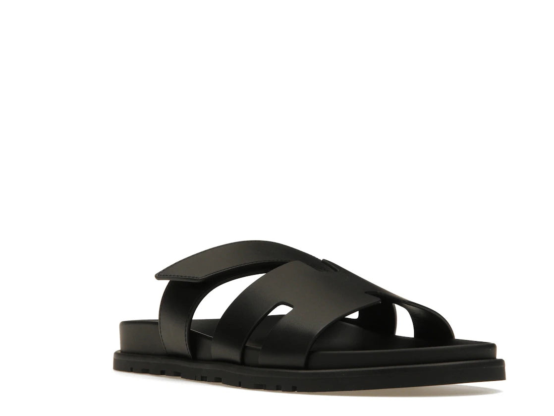 Hermes Chypre Sandal Noir Calfskin Leather (M) - vue secondaire A