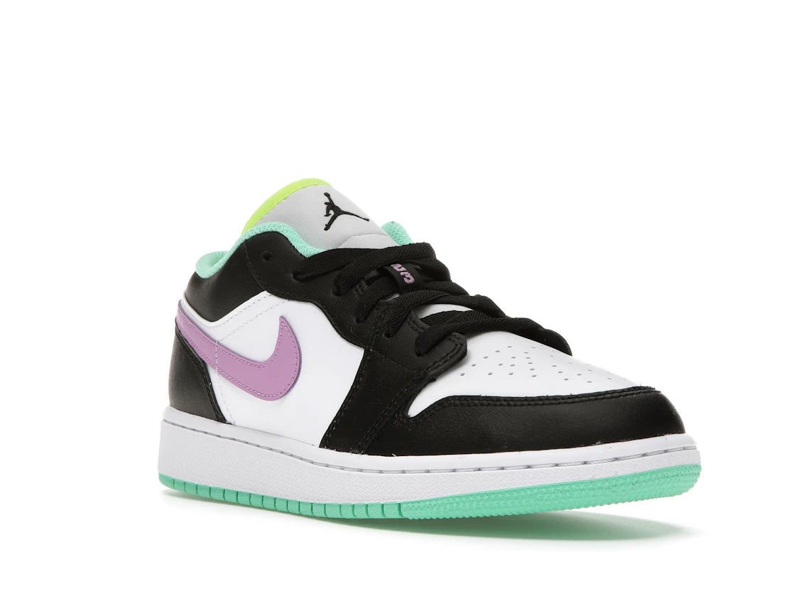 Jordan 1 Low Green Glow Violet Shock (GS) - vue secondaire A