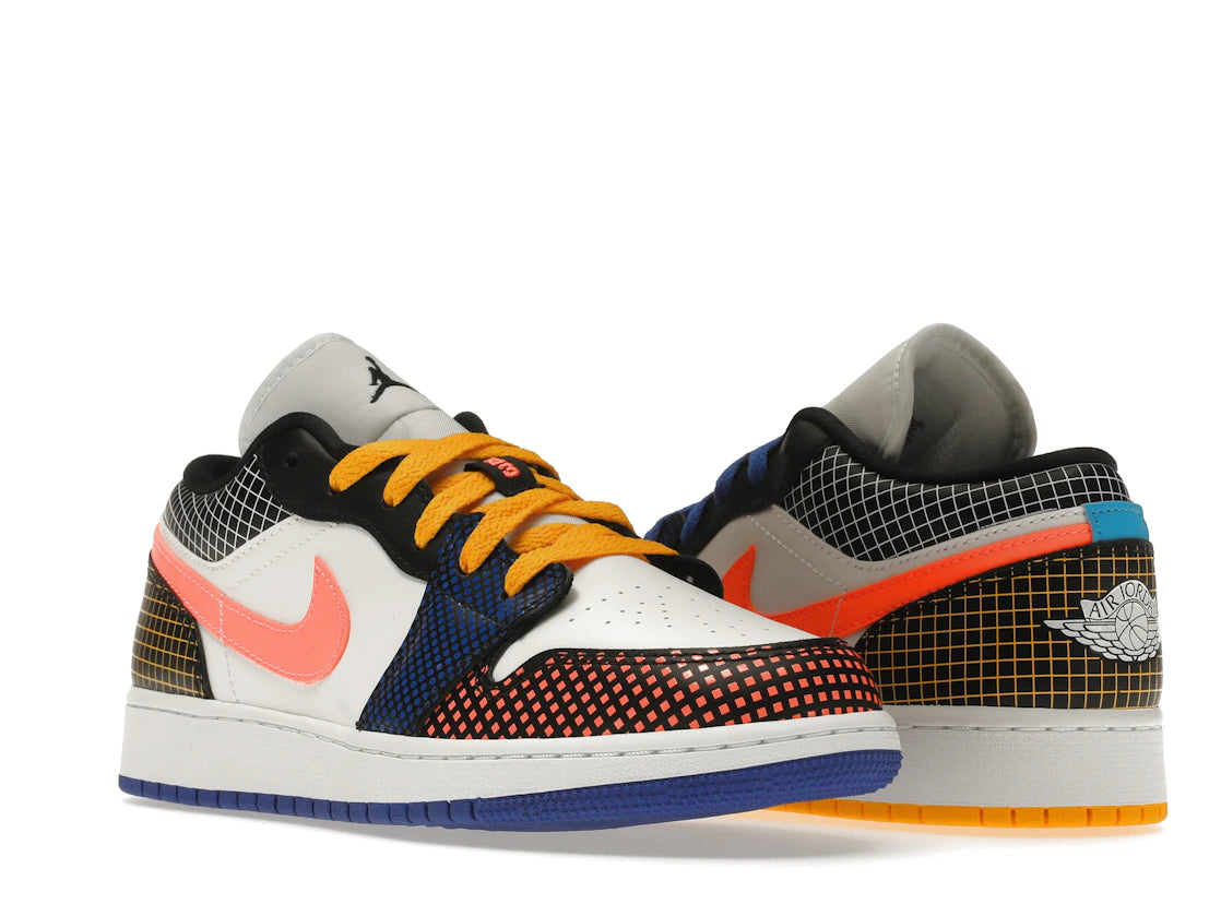 Jordan 1 Low MMD Multi-Color Grid (GS) - vue secondaire A