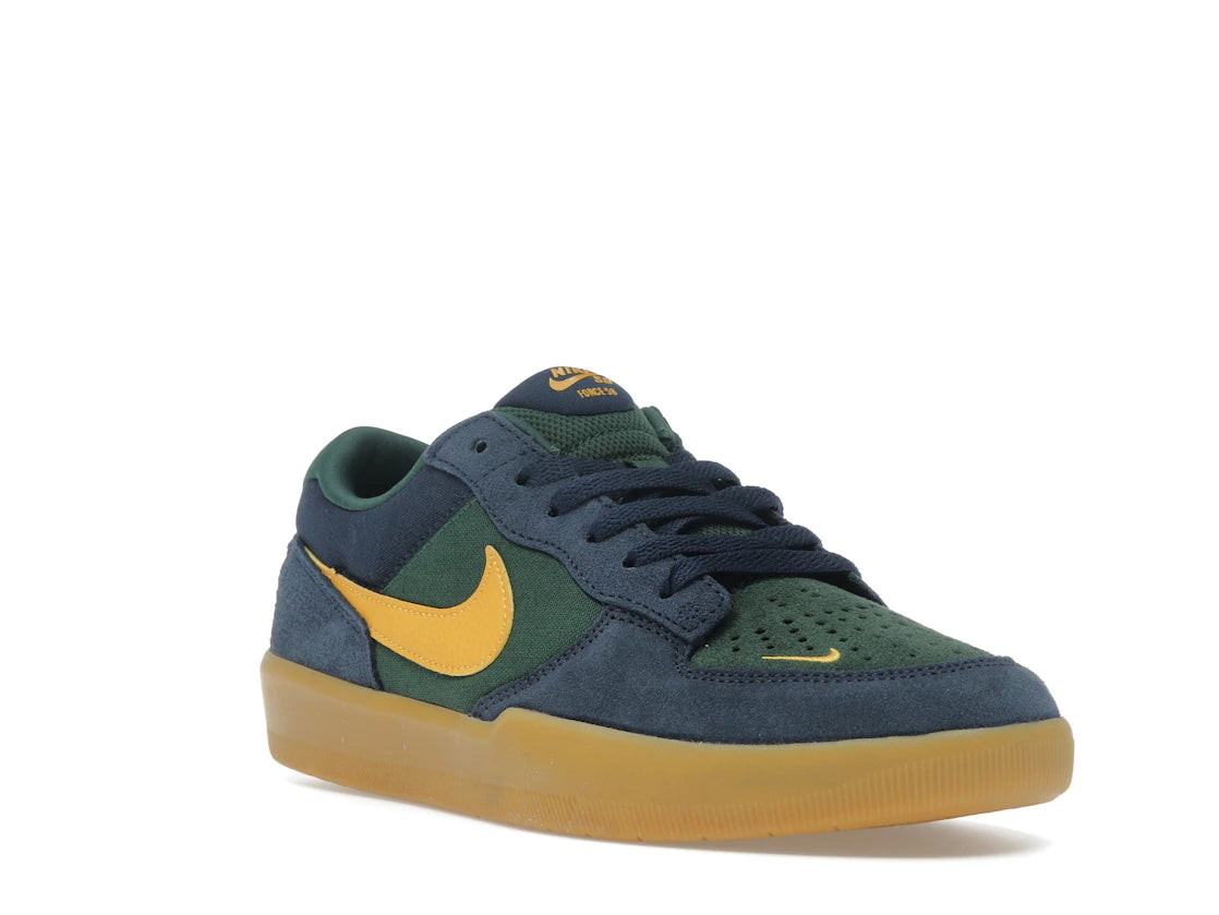 Nike SB Force 58 Midnight Navy Fir Gum Light Brown University Gold - vue secondaire A